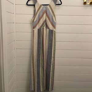United By Blue XS Linen Colorful Striped Maxi Dress